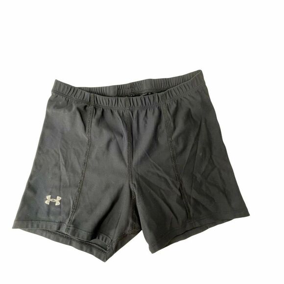 Under Armour Black Fitted Compression Shorts Womens Size Small Athletic Wear - Picture 1 of 6